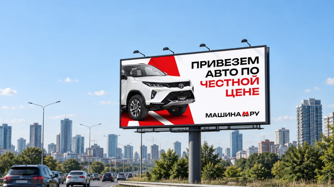 машина.ру, направление 06 на билборде у дороги
